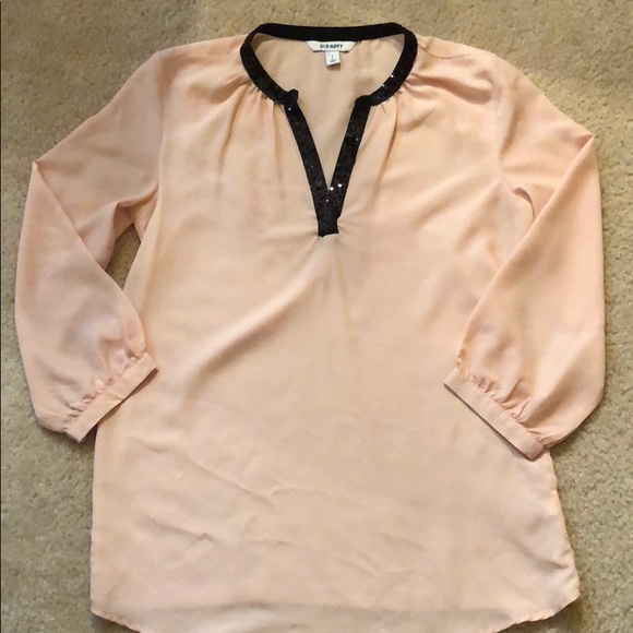 OLD NAVY V-Neck Blouse with Black Sequins - Size S - Picture 2 of 5